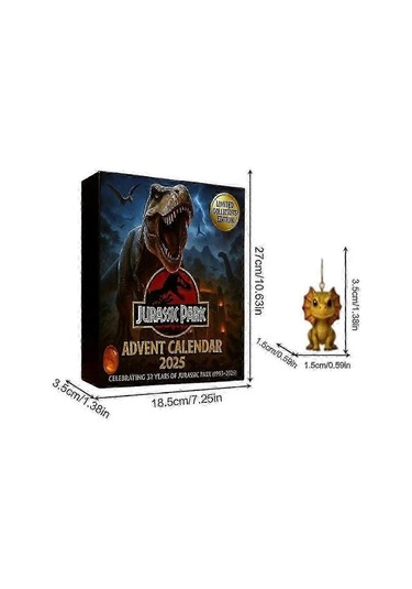 Jurassic Park 2025 Dinozor Advent Takvimi - 24 Günlük Akrilik Noel Geri Sayımı