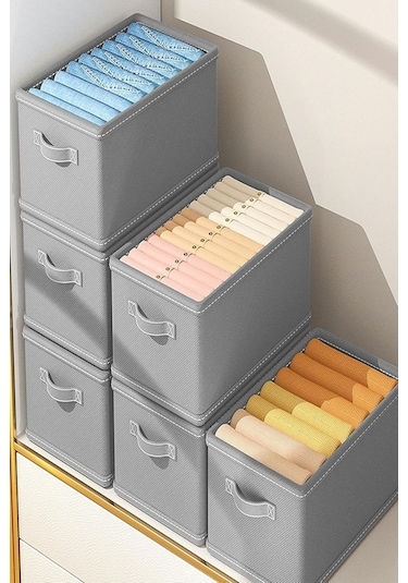 Adarya Home 4 Adet Dolap İçi Kıyafet Saklama Organizeri 45x25x20cm Gri