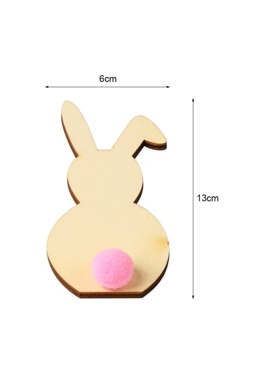 Xiyyadms Paskalya Ev Dekorasyonu: Ahşap Dıy Tavşan Figürü, Pembe Yumuşak Top, Festivite Atmosferi İçin Hediye/ev Dekoru