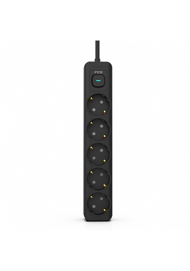 Inca Ipw-44sy 5 Port Akım Korumalı Led Tuşlu Priz 1.5m Siyah