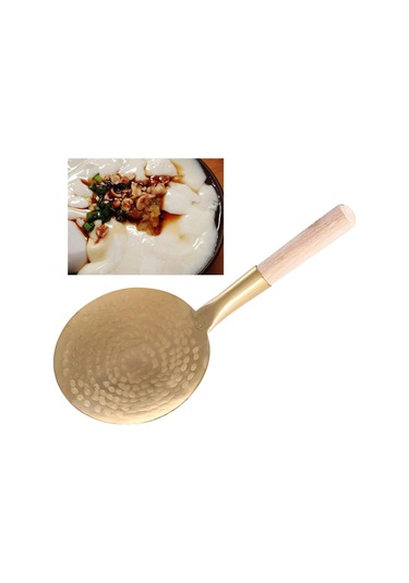 Suntek Ev Restoranı Için Yıkanabilir Ahşap Saplı Tofu Kepçe 10cm