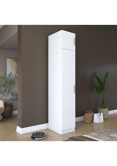 Rani Ba212 Gardırop 2 Kapaklı 5 Raflı Elbise Dolabı Beyaz