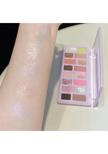 16 Renkli Glitter Pembe Göz Farı Dumanlı Pırıltılı Mavi Yeşil Sedefli Elmas 03 01