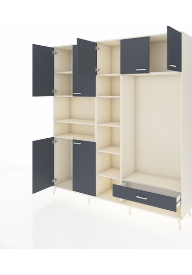 Hyperion Dolap 11 Raflı Tek Çekmeceli 7 Kapaklı 220x44x243 Aytaşı-antrasit/antrasit Antrasıt/antrasıt Hyperion Dolap 11 Raflı Tek Çekmeceli 7 Kapaklı 220x44x243 Aytaşı-antrasit/antrasit Antrasıt/antrasıt