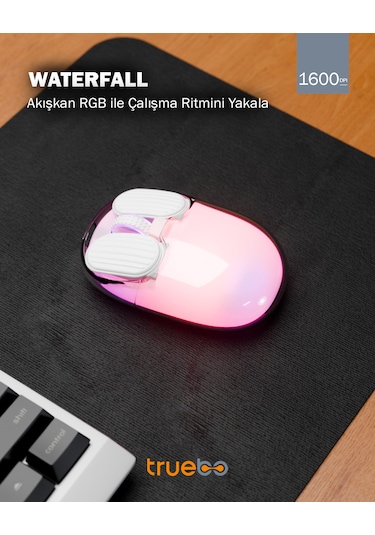 Truebo Waterfall Wireless RGB Gökkuşağı Efektli Mouse