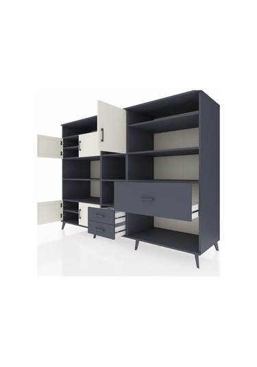 Kronos Dolap 13 Raflı 3 Çekmeceli 5 Kapaklı 220x59x163 Antrasit-a Antrasit-aytaşı/antrasit Kronos Dolap 13 Raflı 3 Çekmeceli 5 Kapaklı 220x59x163 Antrasit-a Antrasit-aytaşı/antrasit