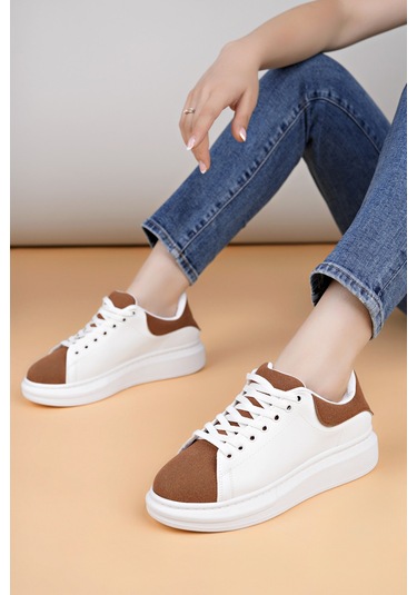 Luis A Costa Lc109 Beyaz Taba Süet Kadın Sneaker Renkli