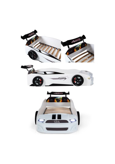 Beyaz Arabalı Yatak Sport Mst Işıklı 90x190 Cm Beyaz Arabalı Yatak Sport Mst Işıklı 90x190 Cm