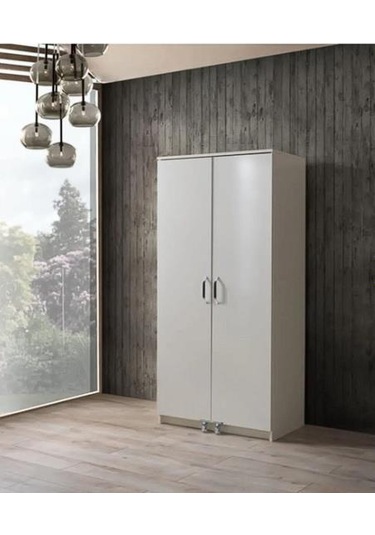 Çok Amaçlı 2 Kapaklı Mutfak Erzak Kiler Dolap 86x52x180 cm