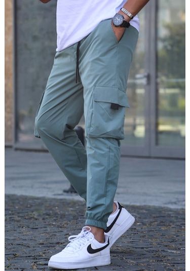 Madmext Yeşil Kargo Cep Erkek Jogger Pantolon 5461