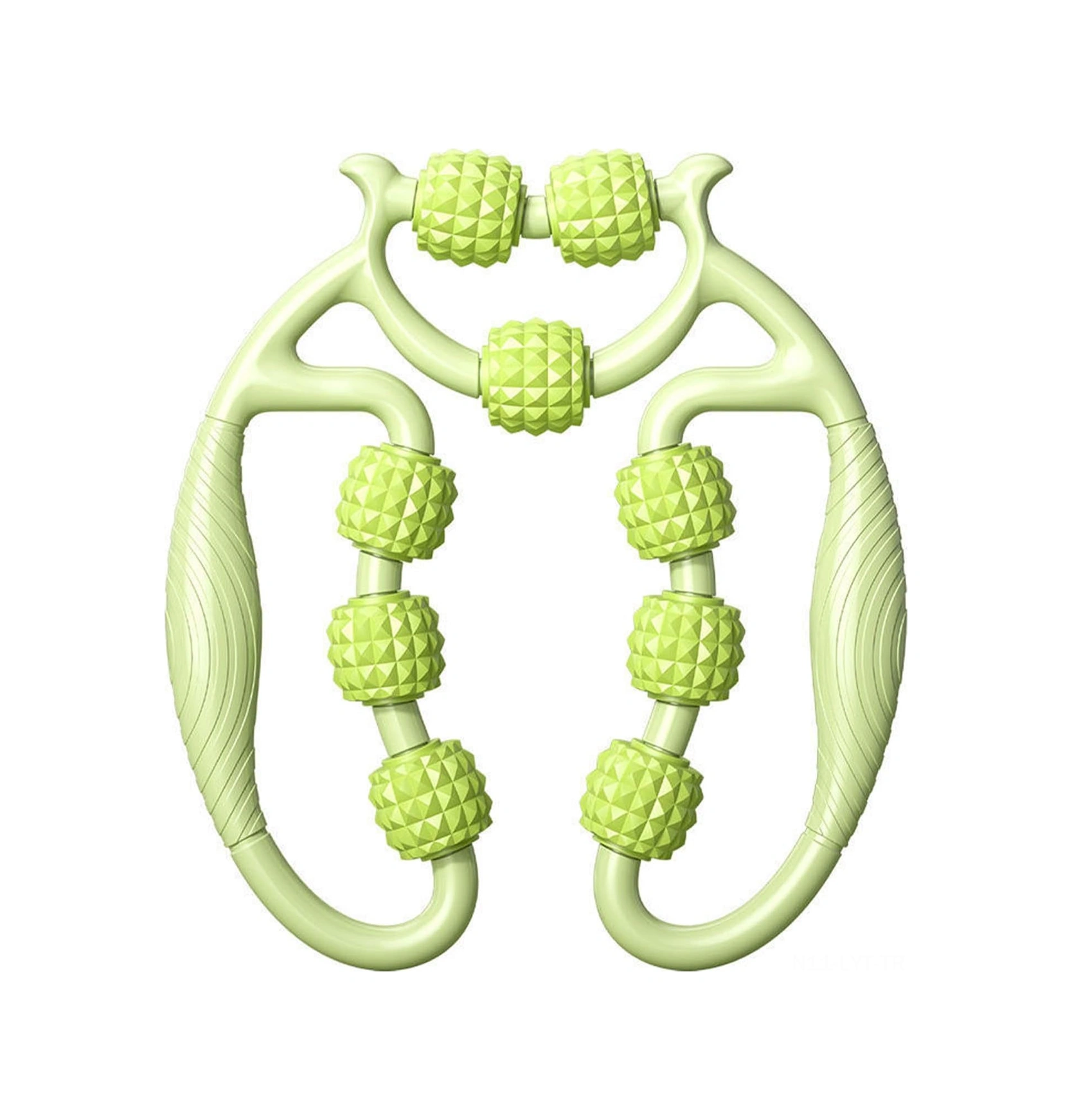 Youtek Yeşil 9 Tekerlekli Dairesel Bacak Klemensi - Kas Yorumu Giderici, Akupunktur Meridyen Masajı, Fitness Ve Yoga İçin Kompakt Bacak Masaj Aleti Çok Renkli