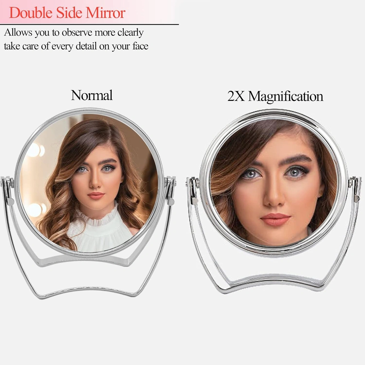 Küçük Gümüş Masaüstü Makyaj Aynası Diğer