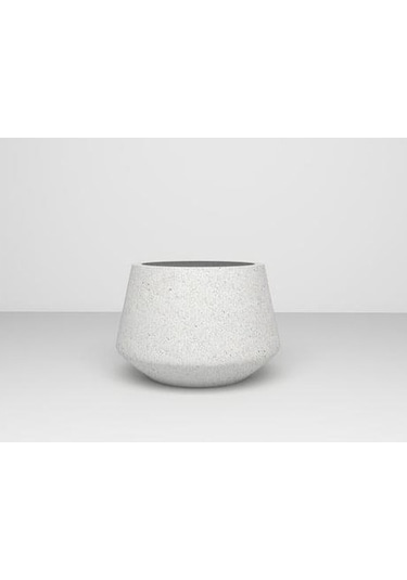 Nuano Consept Amber Serisi Yuvarlak Saksı Beyaz 55x72