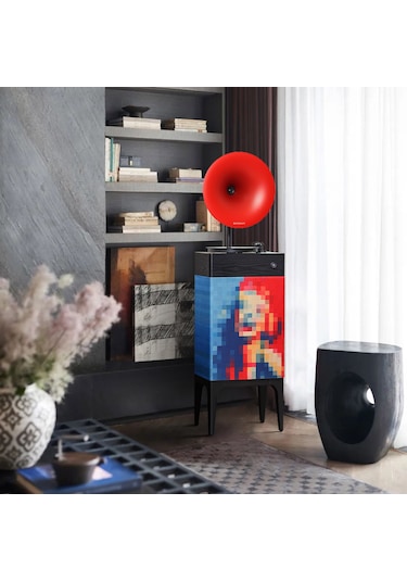 Fennessy İ5 Bluetooth Hoparlörlü 110w Hi-fi Retro Pikap Plakçalar Turntable, Marilyn Monroe