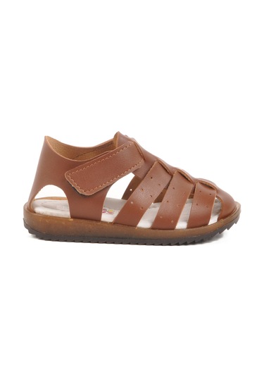Taba Cırtlı Hafif Unisex Çocuk Sandalet 17370 B Taba