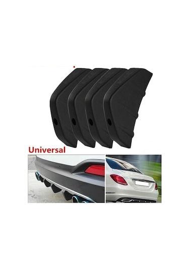 Yeni 1/4 Adet Evrensel Araba Arka Tampon Difüzör Köpekbalığı Yüzgeci Spoiler Arka Tampon 4