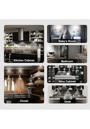 Vkemall 3500k Isınma Led'li Hareket Sensörlü Akıllı Gece Lambası - Usb Şarjlı, Uzak Kumanda İle Parlaklık Ayarlamalı Ve Zamanlayıcı, Manyetik Montajlı Dolap/staircase Lambası Beyaz