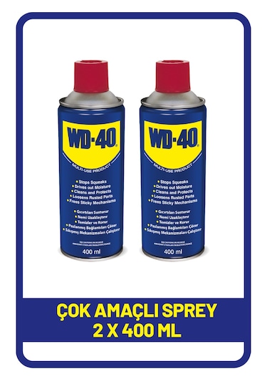 WD-40 Yağlayıcı ve Pas Sökücü Sprey 2 x 400 ML (2 adet)