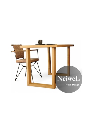 Neiwel Oven Doğal Ahşap Çalışma Ve Ofis Masası-70cm-180cm Açık Ceviz