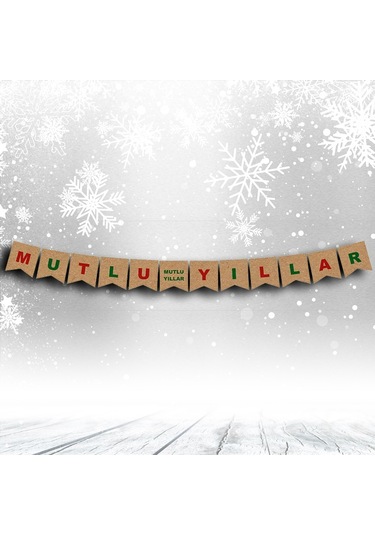 Mutlu Yıllar Kraft Karton Banner - 2,00 Mt