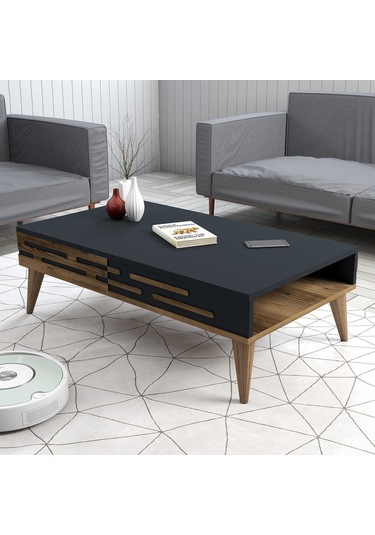 Variant Valensiya 140cm Tv Ünitesi Ve Orta Sehpa Takımı - Ceviz / Antrasit