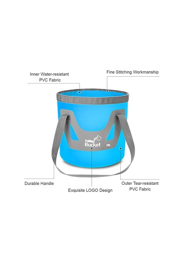 Xiyyadms 20l Hacimli Pvc Çevirici Kova - Mavi/turuncu Seçenekli, Kapalı Boyut 31x15x3cm, 400g Ağırlık Turuncu