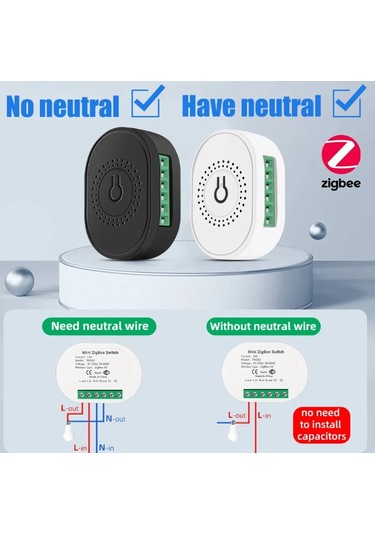 Zigbee Tuya 2 Yollu Mini Akıllı Anahtar 16a Tmz02