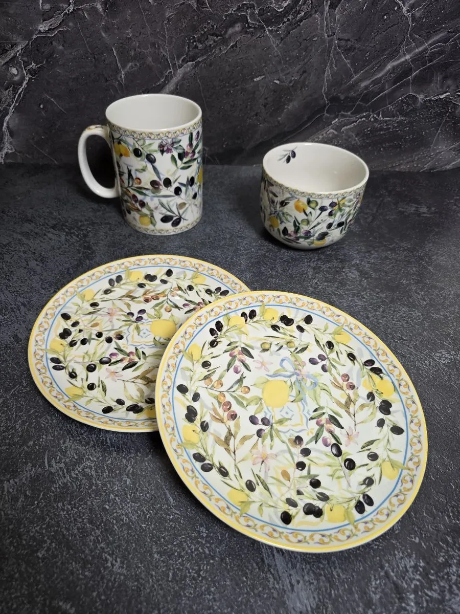 Gift'n'home Mutfak İçin Tabak Seti, Zeytin Desenli, 20 Cm Yemek Tabakları 283692105 Leylak