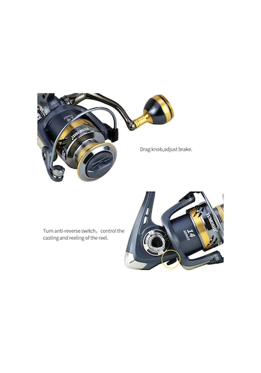 Yumoshi Ks5000 Spinning Balıkçı Olta Makinesimetal Rocker Metal Kupası Olta Makinesi