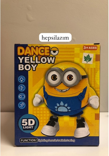 Dans Eden Sesli Pil İle Çalışan Hareketli Minyonlar Oyuncak Açık Mavi-Mavi-Sarı