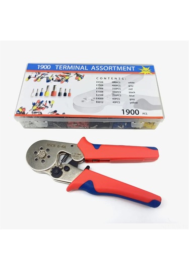 Tenfowee "profesyonel 0.25-6mm Hsc8 6-6a Kablo Pense Seti + 1900 Adet Konektör" Hsc8 6-6a+1900