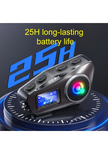 Q58 Max İntercom Kask Kulaklık Ekranlı Model Fm Radyo Özellikli