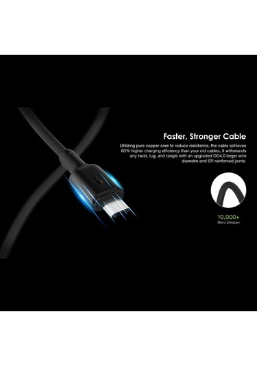 Fastbuy Siyah 2a Lightning Şarj Seti, Euro Şarj Aleti + 1m Kablo, Ani Akım, Kısa Devre & Sıcaklık Koruma