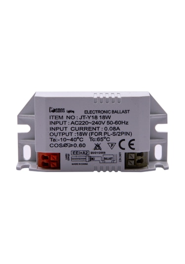 Cosmos Lighting Electronic Ballast Item No Jt Y18 18W Input Ac220