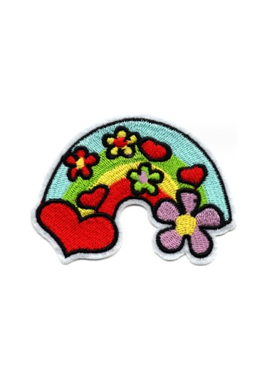 15 Adet Gökkuşağı İşlemeli Ütüyle Yapıştırılan Yama, İşlemeli Kendinden Yapışkanlı