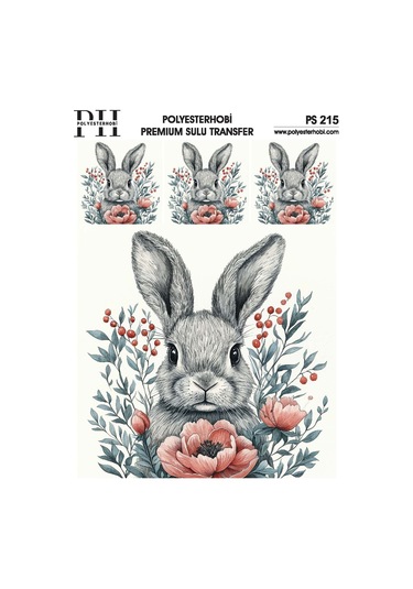 Polyesterhobi Premium Sulu Transfer 25x35 Cm Tavşan Desenli Ps 215