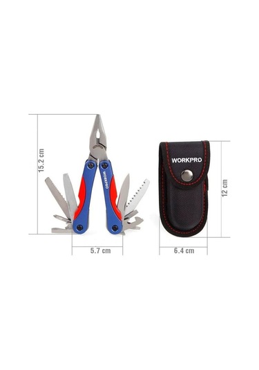 Workpro Wp382017 12 In 1 Çok Fonksiyonlu Profesyonel Mini Pense Seti + Taşıma Kılıfı Fr Wp382017