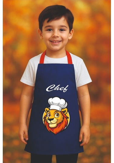 Çocuk Mutfak Önlüğü Etkinlik Önlüğü 4-12 Yaş Aktivite Önlüğü Mavi