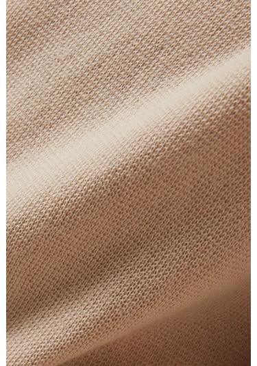 Marella Crewneck Wool Knit Kazak, Yumuşak Saf Yünlü Klasik Basic Tasarım Bej