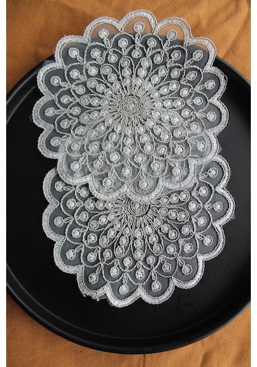 6 Adet Fransız Tarzı Modern Gümüş Nantes Bardak Altlığı Gümüş