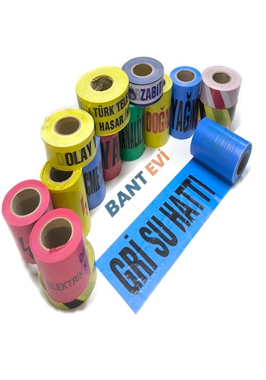 Dikkat Caution İkaz Bandı 50mt Emniyet Şeridi Siyah İkaz Şeridi Caution (Yapışkansız)