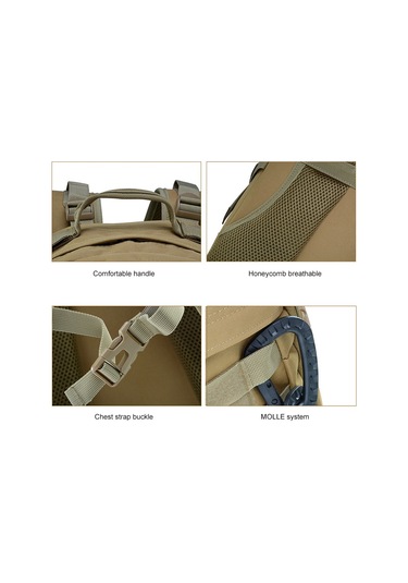 Junsunmay J003 27l Su Geçirmez Açık Molle Seyahat Sırt Çantası Sırt Çantası Kamp Yürüyüş Çantası Haki