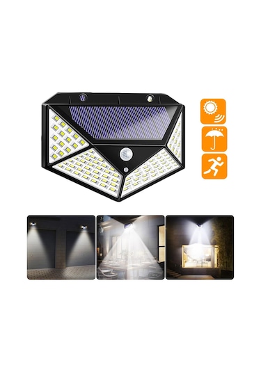 4 Adet 100 Led Solar Sokak Lambası 3 Modlu Güneş Enerjili Lamba