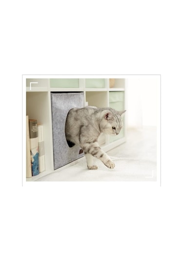 Kedi Evi Yuvası Keçe Açık Gri 3mm Kaliteli Keçe 32x32x32 Cm A5