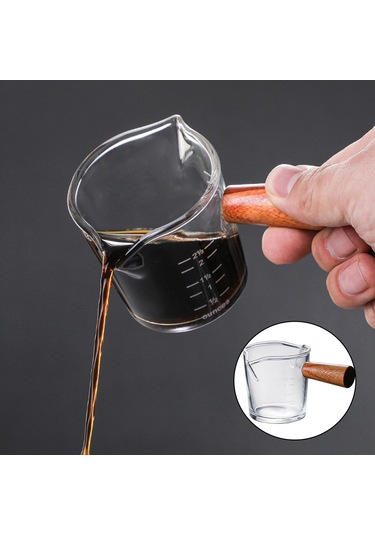 Suntek Barista Süt Barı Için Ahşap Saplı Şeffaf Çift B