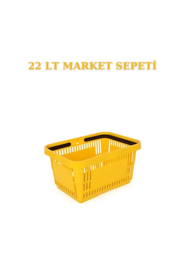 1 adet 22Litre Market ve Alışveriş Sepeti, Saplı Market Sepeti S