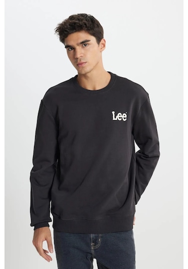 Lee Regular Fit Normal Kesim %100 Pamuk Bisiklet Yaka Antrasit Sweatshir 001