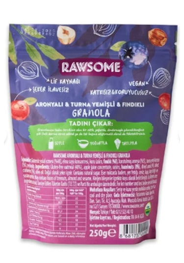 Glutensiz Aronyalı & Turna Yemişli & Fındıklı Granola 250 G