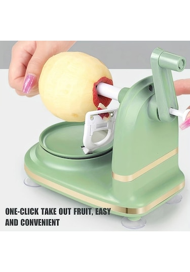 Cordial Derin Yeşil Manuel Döner Meyve Soyucu, İnce Kabuk Soyma, Mutfak Aleti, 1 Adet Koyu Yeşil