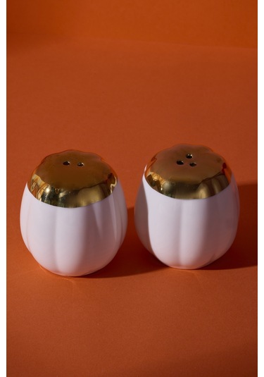 Kabak Porselen 2'li Tuzluk-karabiberlik Beyaz